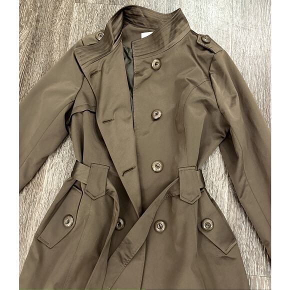 EUC Max Mara Brown Taupe Trench Coat XL Belted Double Breasted Classic Outerwear - Picture 3 of 16